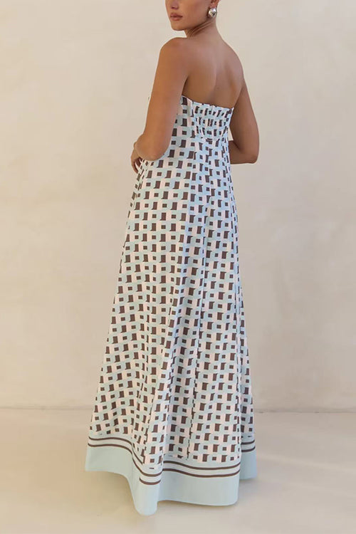 Heididress Strapless Color Block Loose Fit Maxi Dress