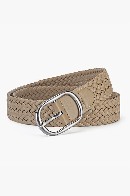 Heididress Faux Leather Metal Buckle Adjustable Braided Belt