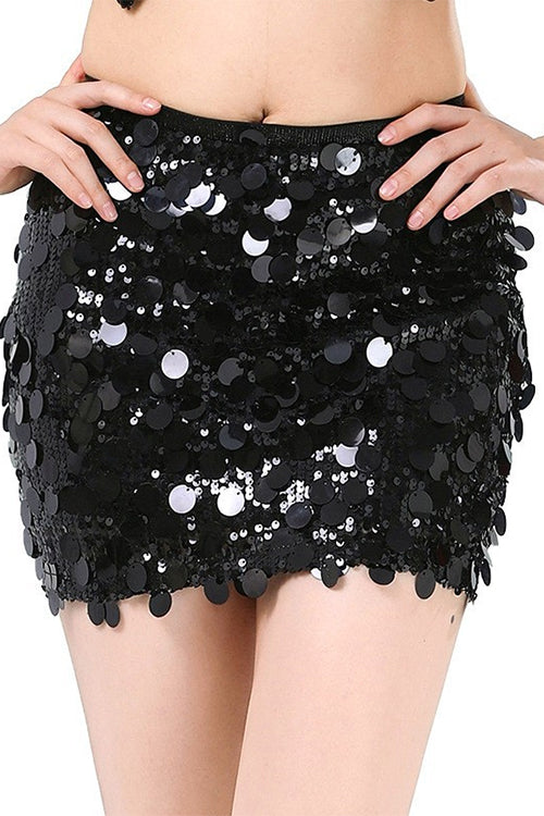 Heididress Shiny Sequin Bodycon Mini Skirt