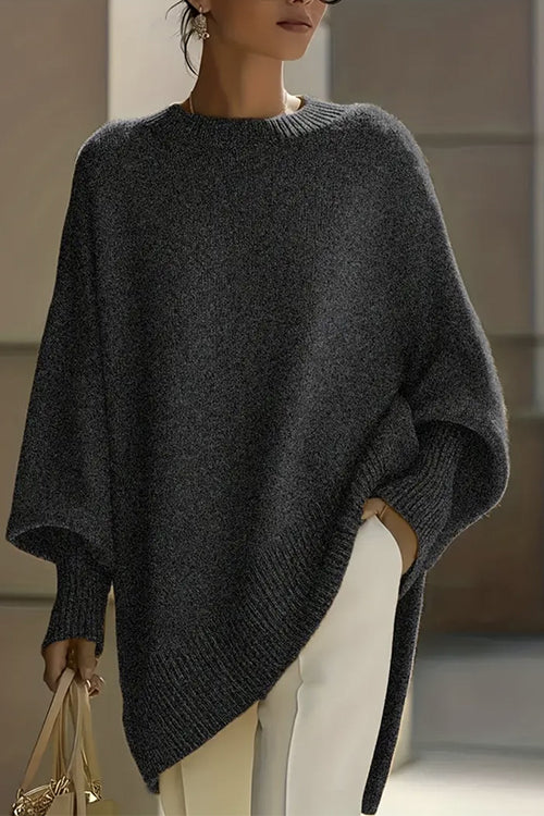 Heididress Crewneck Drop Shoulder Slouchy Pullover Sweater
