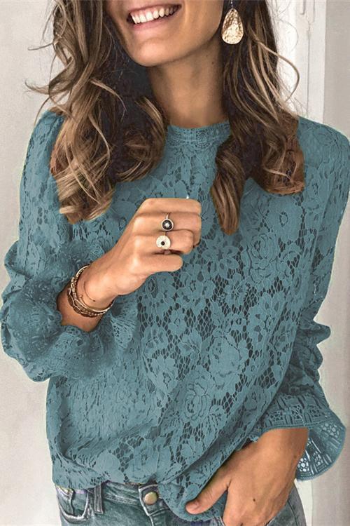 Heididress Floral Lace Crochet Hollow Out Shirts