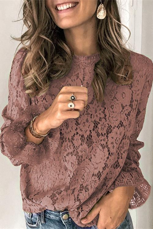 Heididress Floral Lace Crochet Hollow Out Shirts