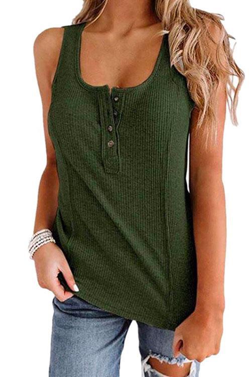 Heididress Buttons Sleeveless Stretchy Top