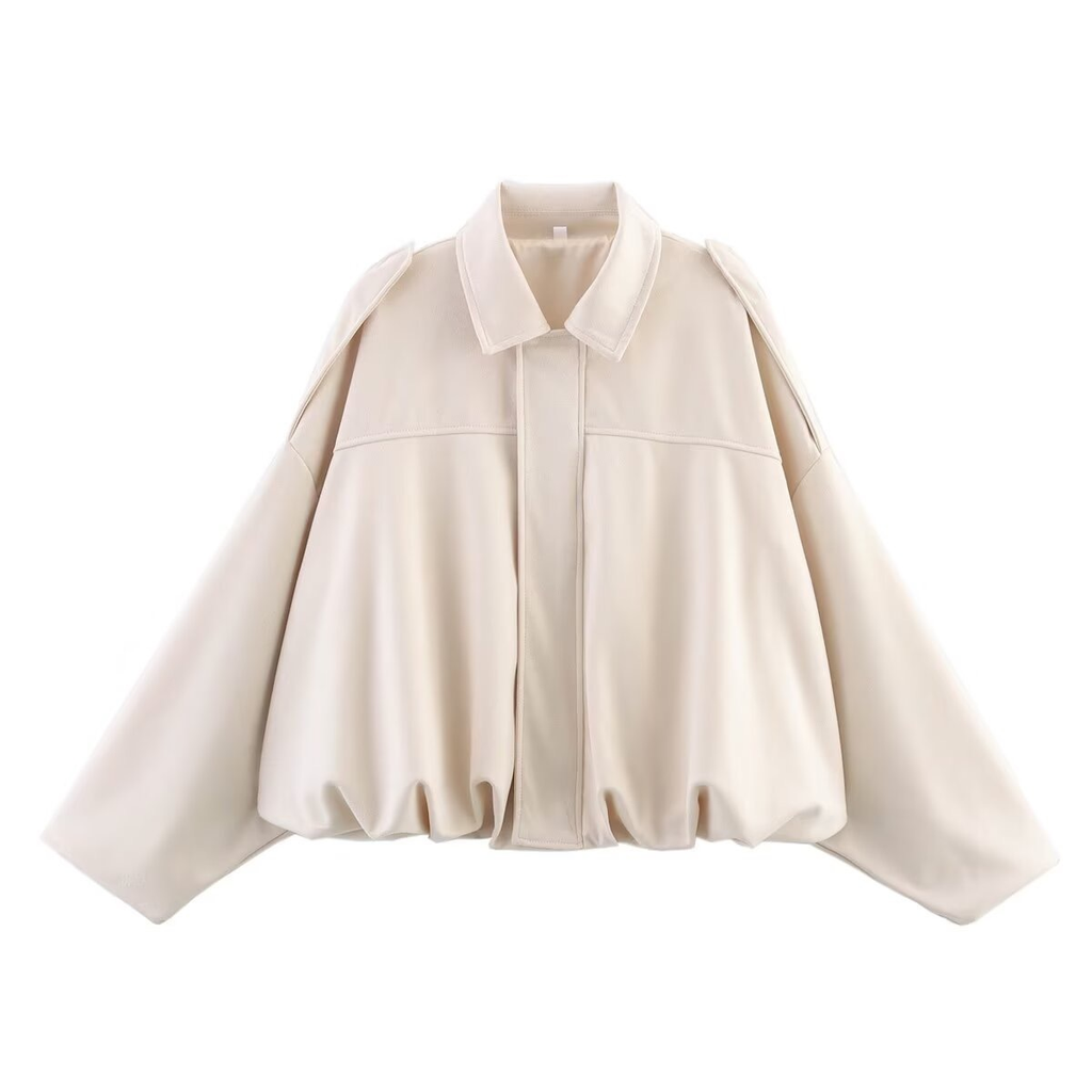 Heididress Lapel Zip Up Trendy Bomber Jacket