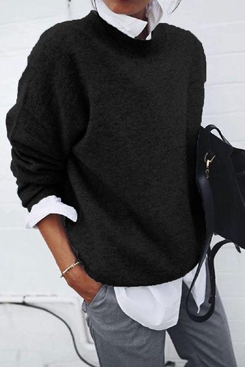 Heididress Lapel Fake Two Pieces Casual Sweater
