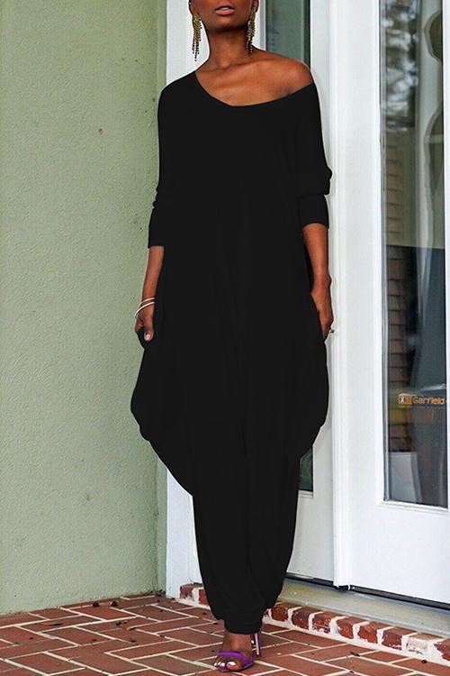 Heididress Long Sleeve Wide Leg Pockets Baggy Jumpsuit