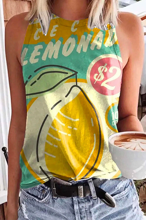 Heididress Cute Crewneck Graphic Printed Tank Top
