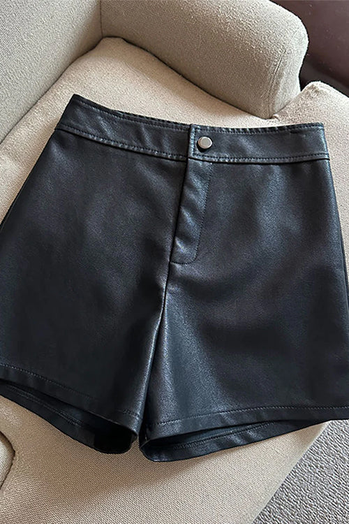 Heididress Chicest High Rise Faux Leather Shorts