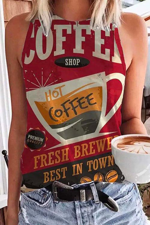 Heididress Cute Crewneck Graphic Printed Tank Top