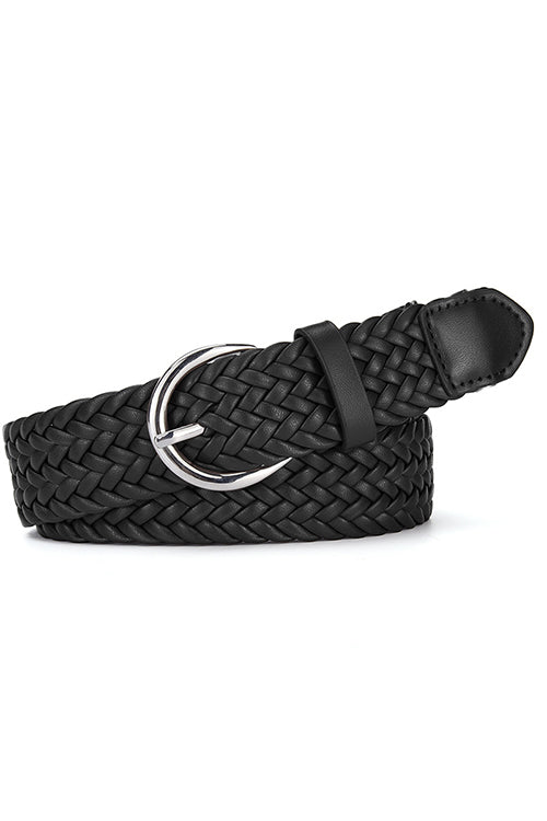 Heididress Faux Leather Metal Buckle Adjustable Braided Belt