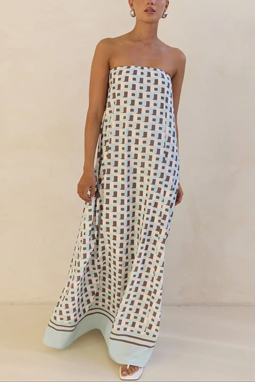 Heididress Strapless Color Block Loose Fit Maxi Dress