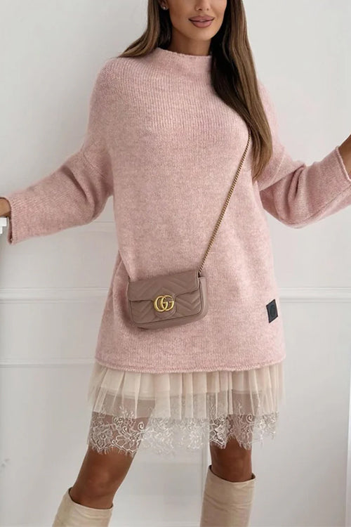 Heididress Mockneck Drop Shoulder Fall Casual Sweater