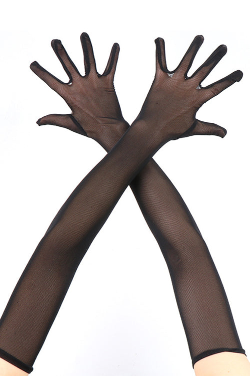 Heididress Over Elbow Length Lace Sheer Gloves