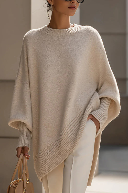 Heididress Crewneck Drop Shoulder Slouchy Pullover Sweater