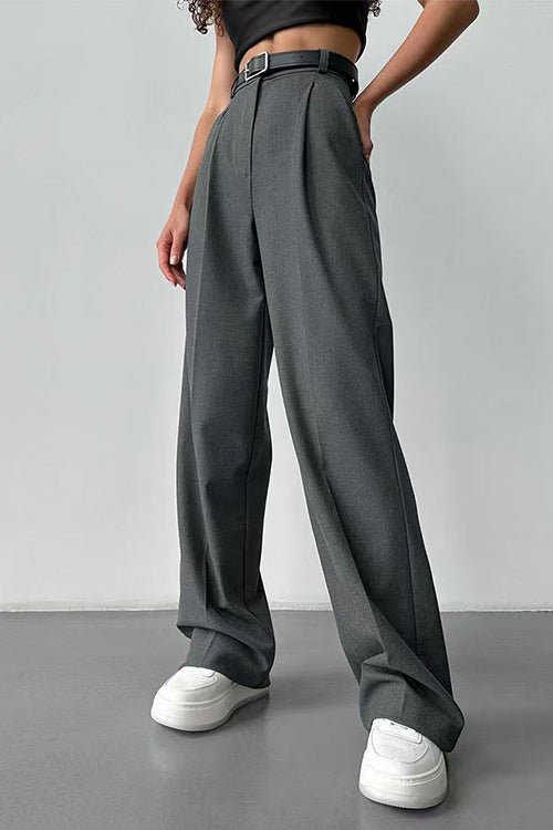 Heididress High Rise Pocketed Straight Leg Suit Pants