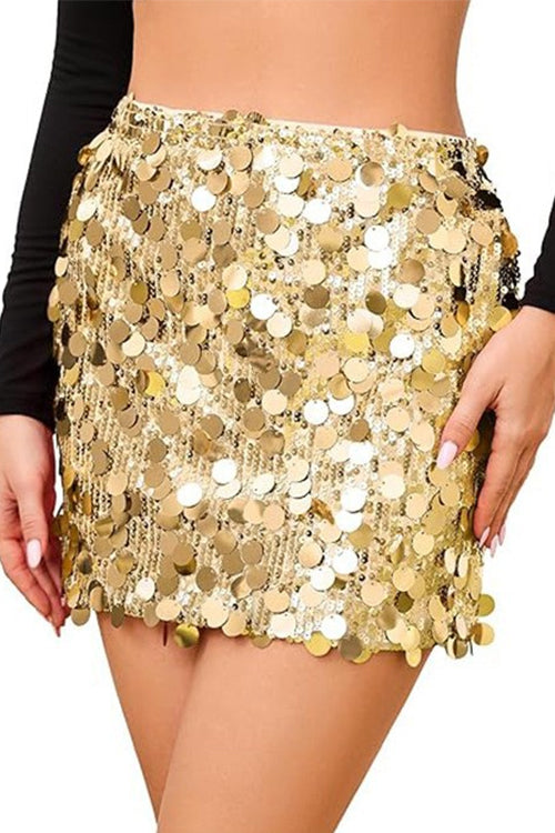 Heididress Shiny Sequin Bodycon Mini Skirt