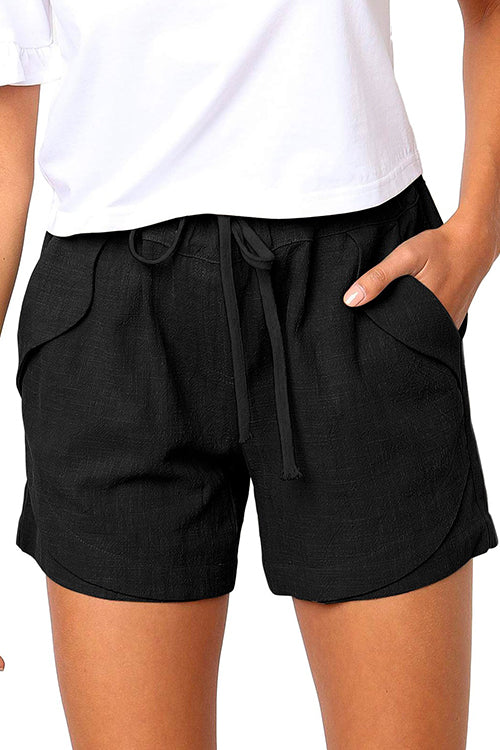 Heididress Drawstring High Waist Solid Casual Shorts