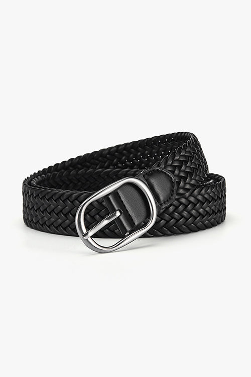 Heididress Faux Leather Metal Buckle Adjustable Braided Belt