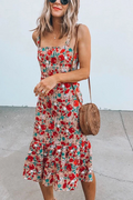 Heididress Floral Sleeveless Midi Ruffle Dress